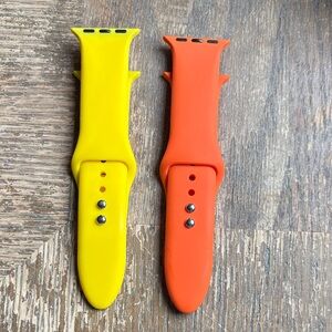 Apple iWatch Yellow & Orange Silicone Band Strap 40mm Bundle